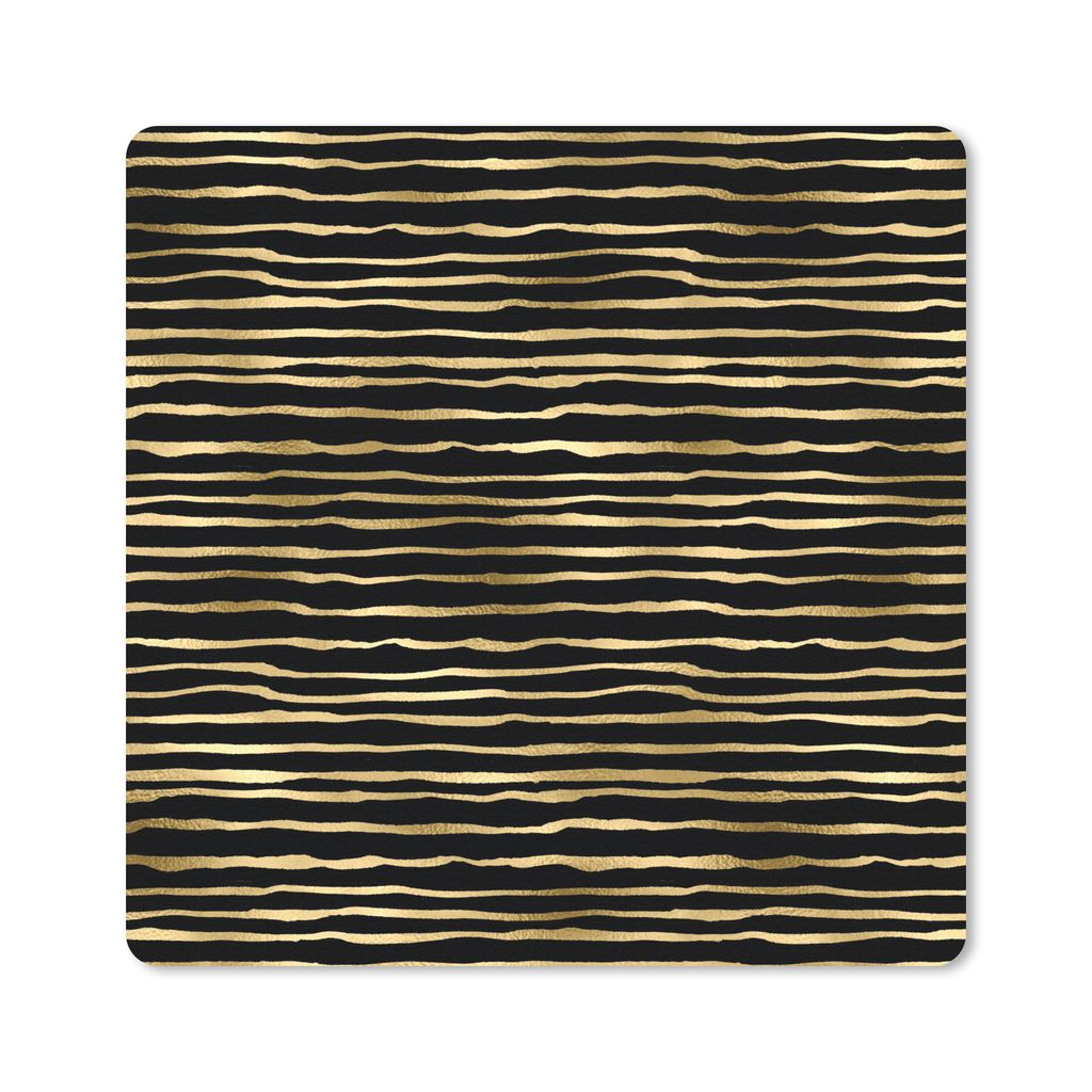 MuchoWow Mauspad Mousepad Muster - Gold - Schwarz 20x20 cm - Mousepads - Maus Mat - Pad - Mausunterlage - Desk Mat - Bureauartikeln