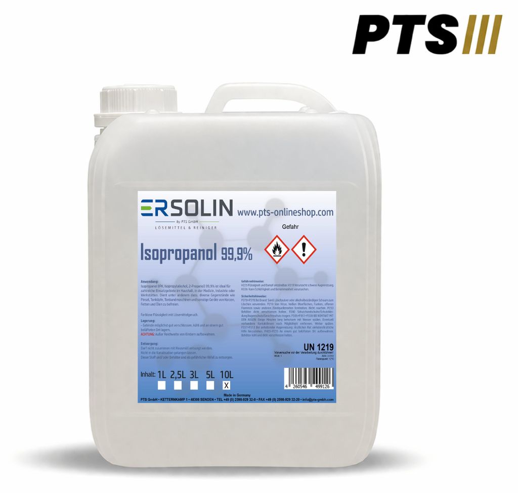 Isopropanol 99,9% 10L sehr ergiebig IPA Entfetter Reiniger