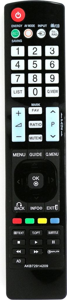 Ersatz Fernbedienung für LG TV | 60LD550 | 60LD550N | 60LD551 | 60LD558 | 50PK750ZA | 50PK760 | 55LE5300 | 55LE5300ZA