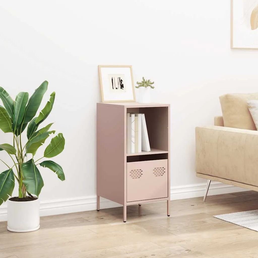 Cassettiera In Acciaio Rosa - 80x35x102 Cm - Design Industriale Con Cassetti Scorrevoli - 5