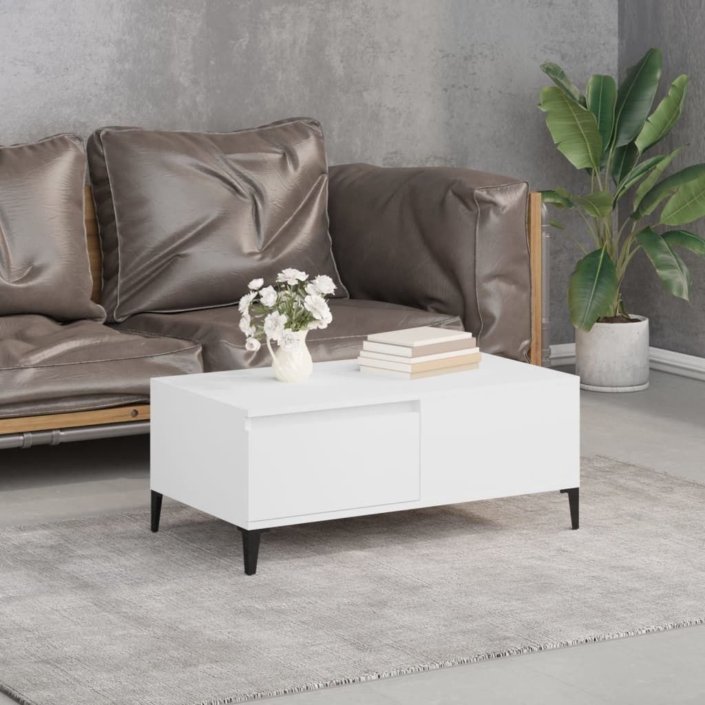 Maison Exclusive - Couchtisch Weiß 90x50x36,5 cm Holzwerkstoff