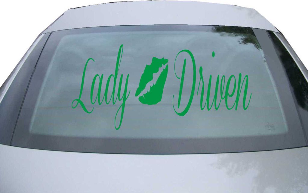 Indigos UG - Aufkleber Heckscheibe & Motorklappe DE6263 - grün - 600x285 mm - lady driven - Auto Scheiben Fenster Heckklappe Tuning Racing JDM - D...