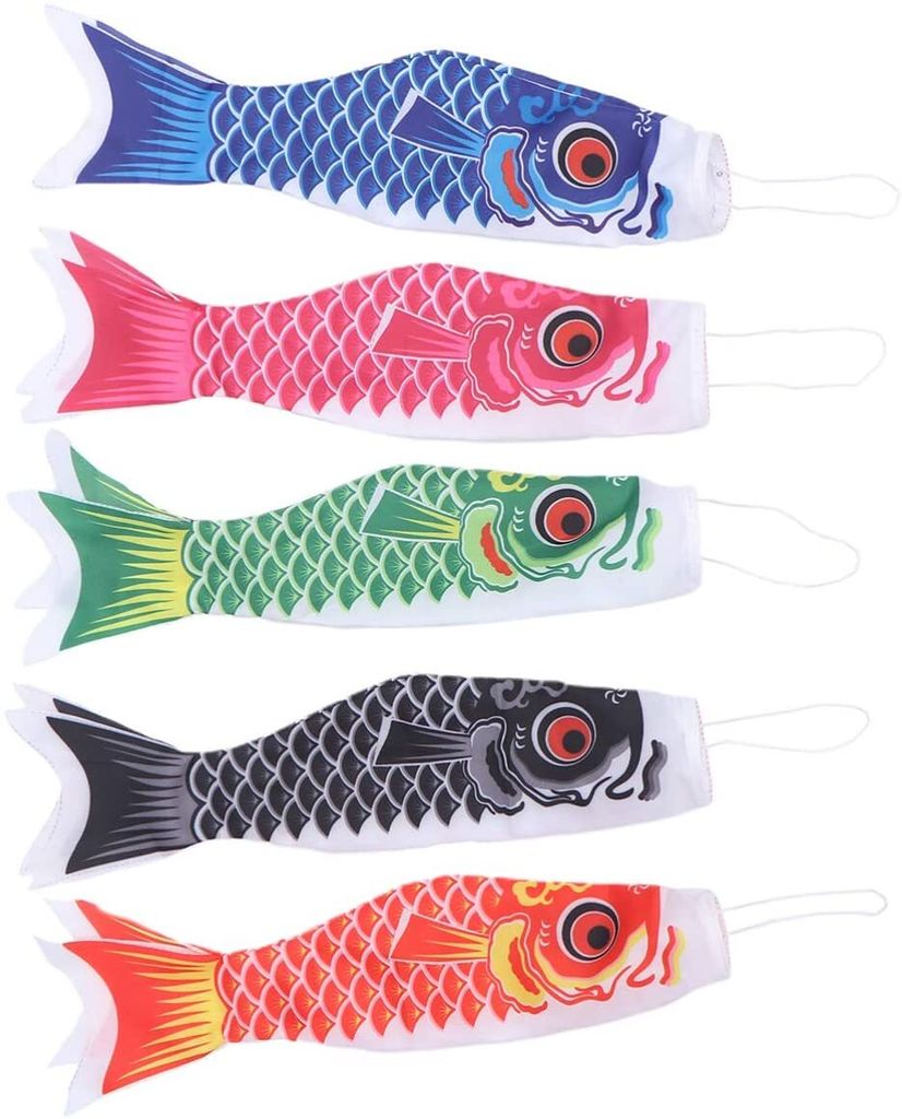 5 Stück 40cm Koi Nobori Karpfen Wind Socke Koinobori Fisch Kite Flagge 