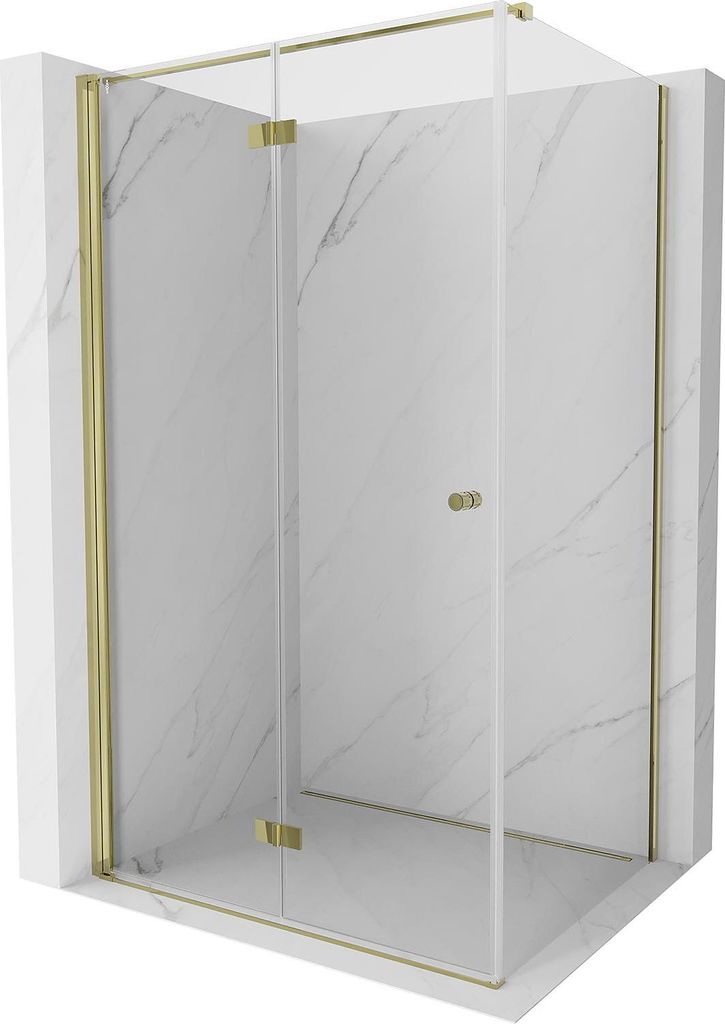 Mexen Mist-F T Duschkabine klappbar links 110 x 100 cm, transparent, gold - 8A6T-110-100-50-00-L