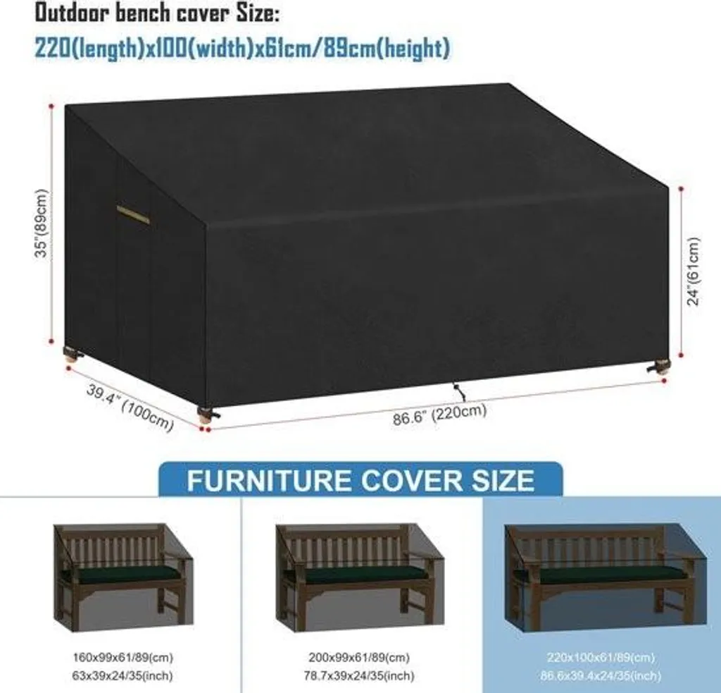 Housse Banc de Jardin Imperméable - Textile Résistant aux Rayons UV