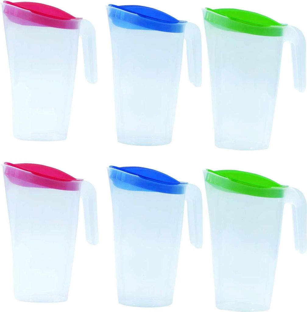 Sapkan 1,7L - Set von 6 - mit Deckel und Ausgießer - blau, grün, rot