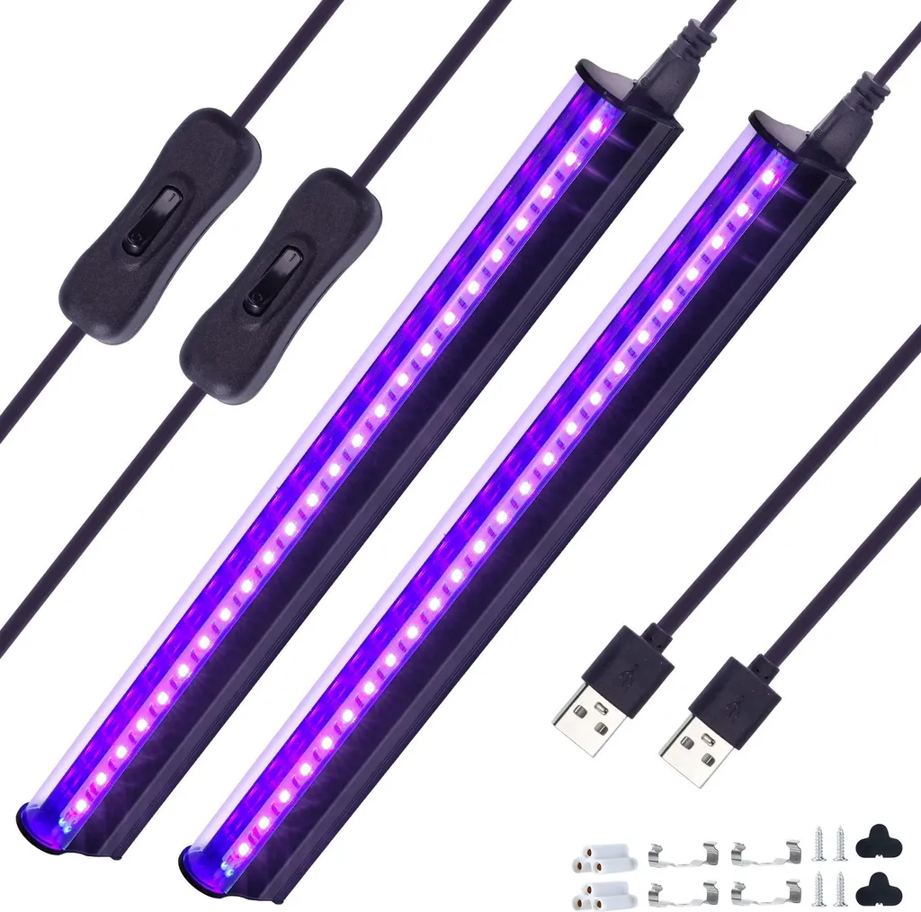 Stérilisation UV Simple et Rapide, Lot 2 Lampes 8W USB Prise Secteur