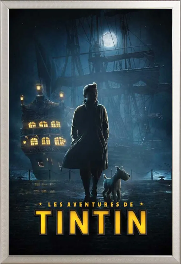 Offerta Poster Tintin Dock Teaser + Cornice Shinsuke Alluminio Argento