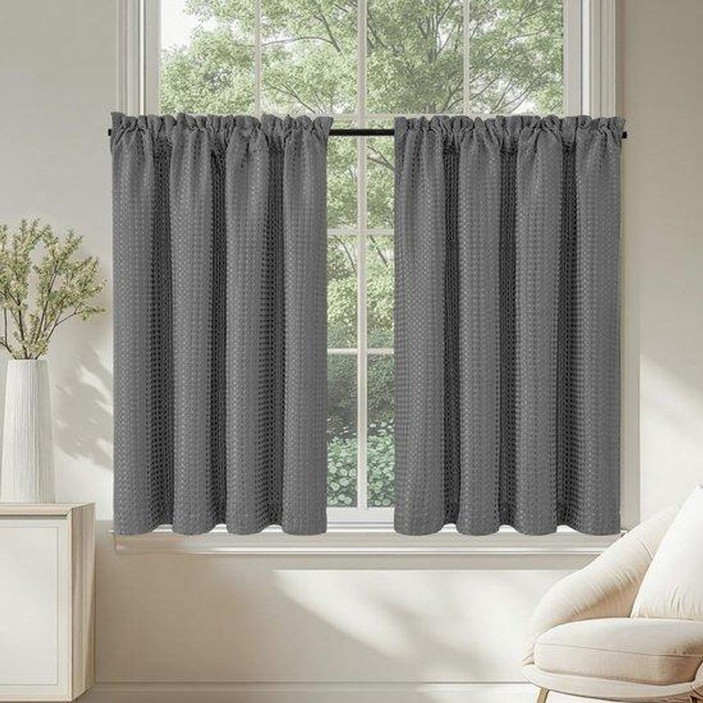 Elegante Voile Vorhänge Sichtschutz 90x115cm
