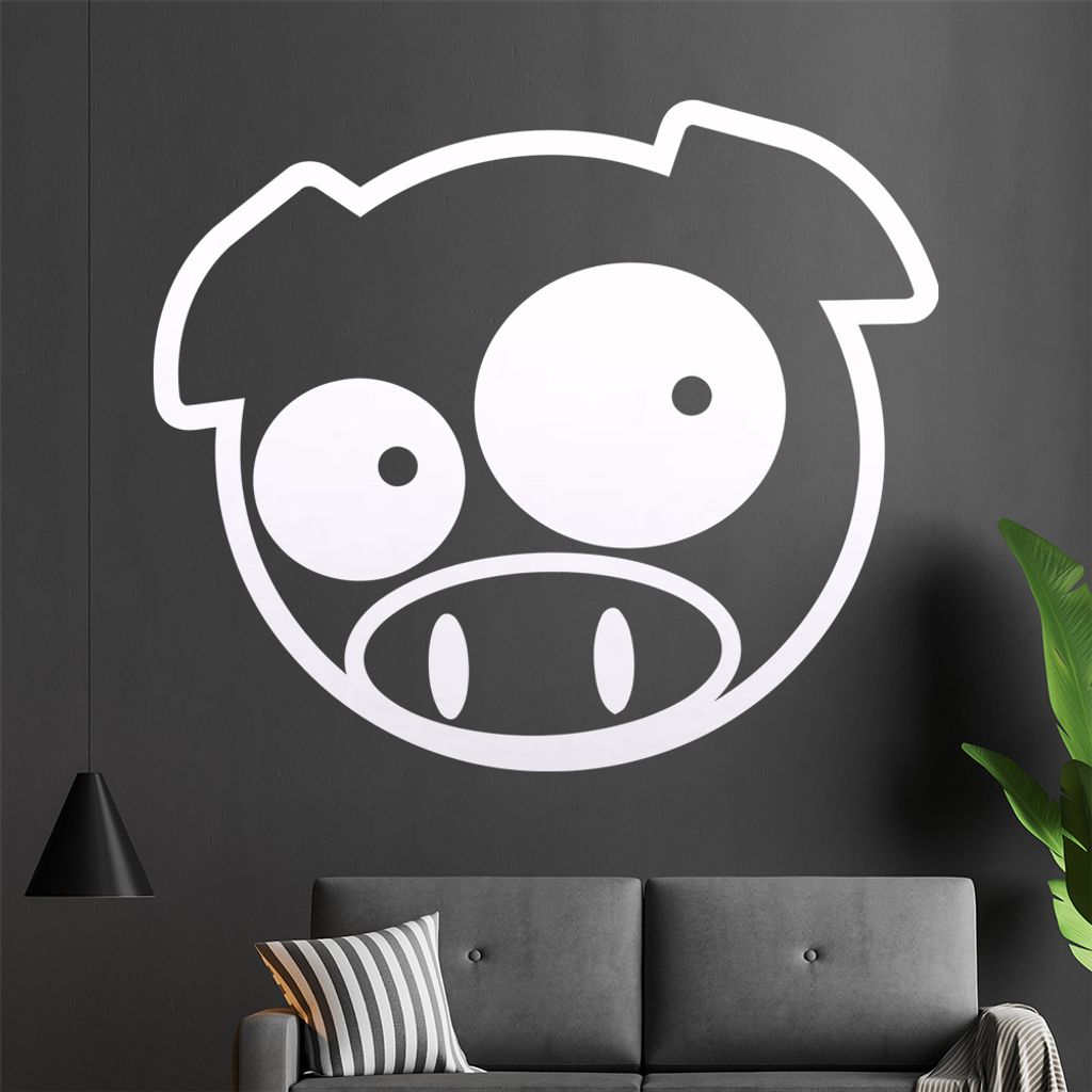 Schwein Wandtattoo in 6 Größen - Wandaufkleber Wall Sticker - Dekoration, Küche, Wohnzimmer, Schlafzimmer, Badezimmer