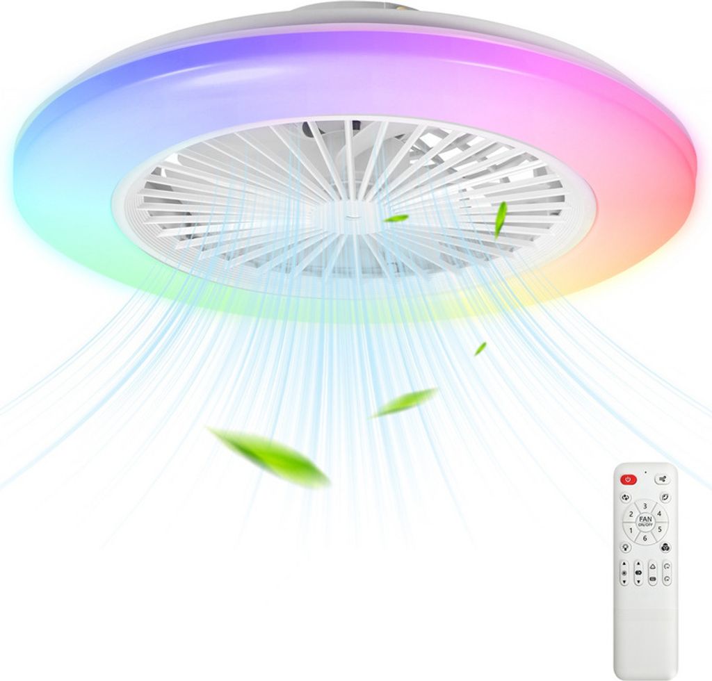 Aopunly RGB stropný ventilátor s osvetlením a diaľkovým Obrázok produktu