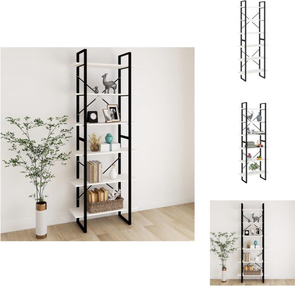 vidaXL Hochschrank Weiß 80x30x210 cm Massivholz Kiefer - Bücherregale & Bücherschränke
