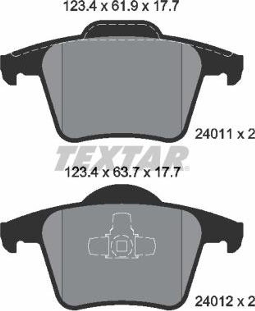 TEXTAR 2401101 Bremsbelagsatz, Scheibenbremse OE 274330 kompatibel mit XC90