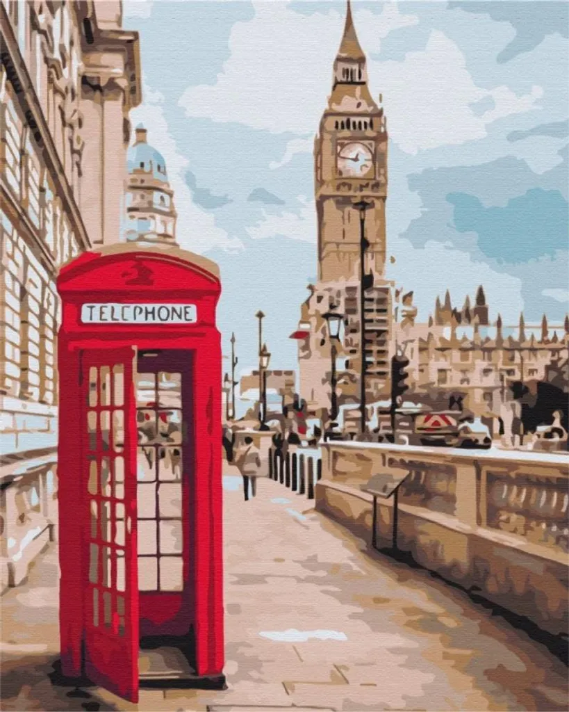Paint by Numbers Londra 40x50cm - Set Pittura Acrilica per Adulti