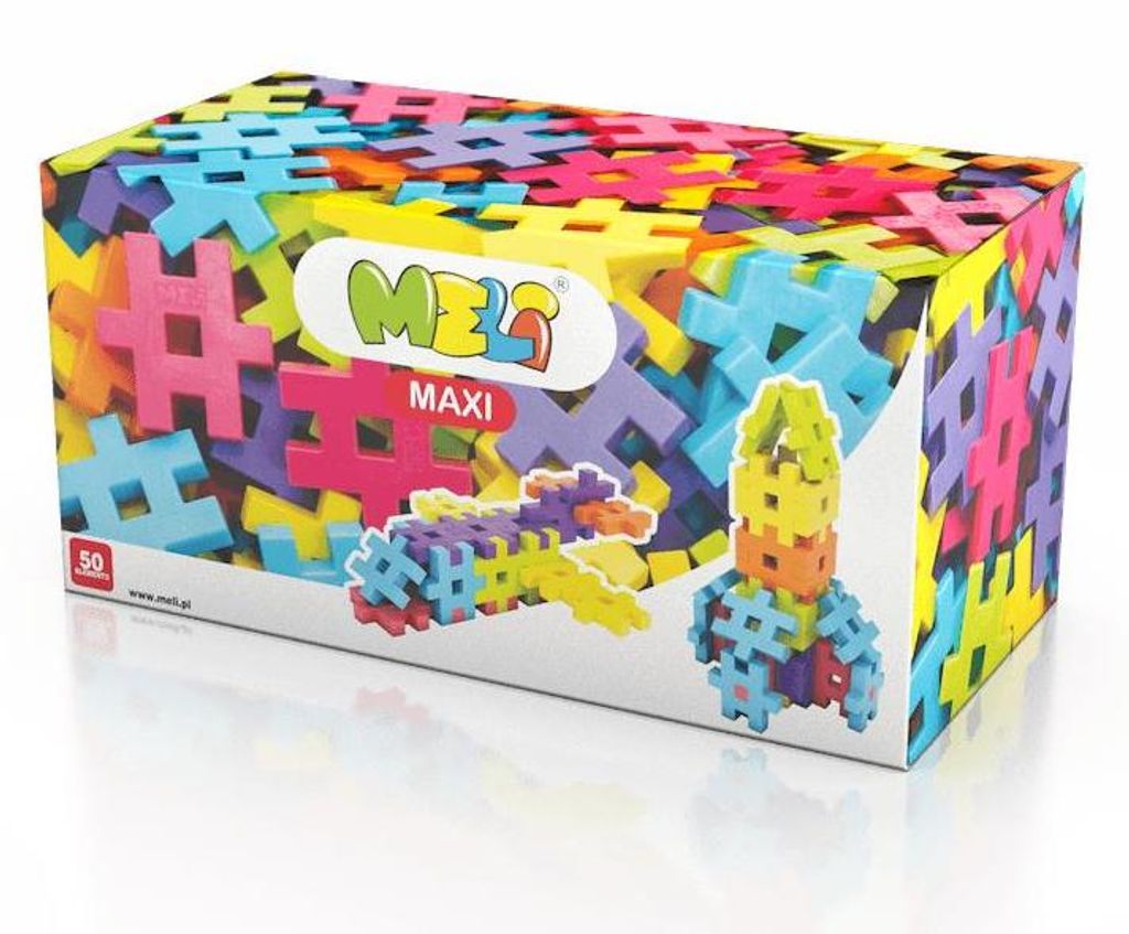 Meli Maxi 50 blocs de construction en plastique Image du produit 