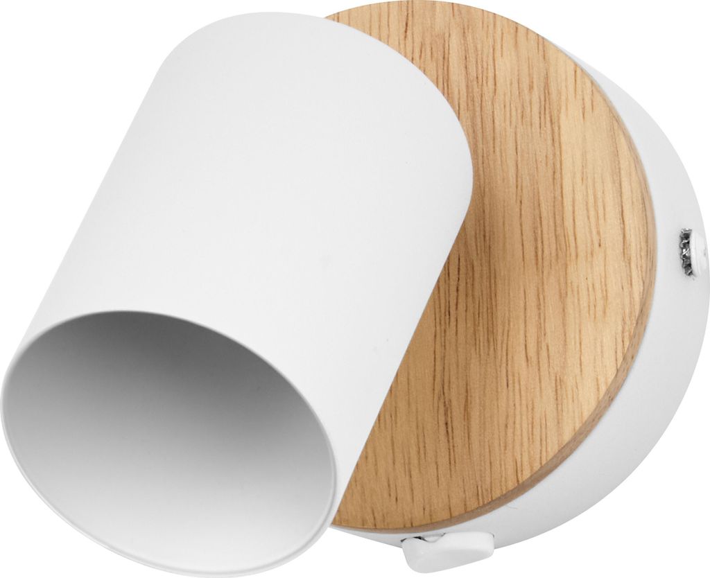 OSRAM LED Spot Wood Line Deckenstrahler GU10, Wandspot, Weiß/Holzdekor, Stahl/Kautschukholz, schwenkbar, ON/OFF