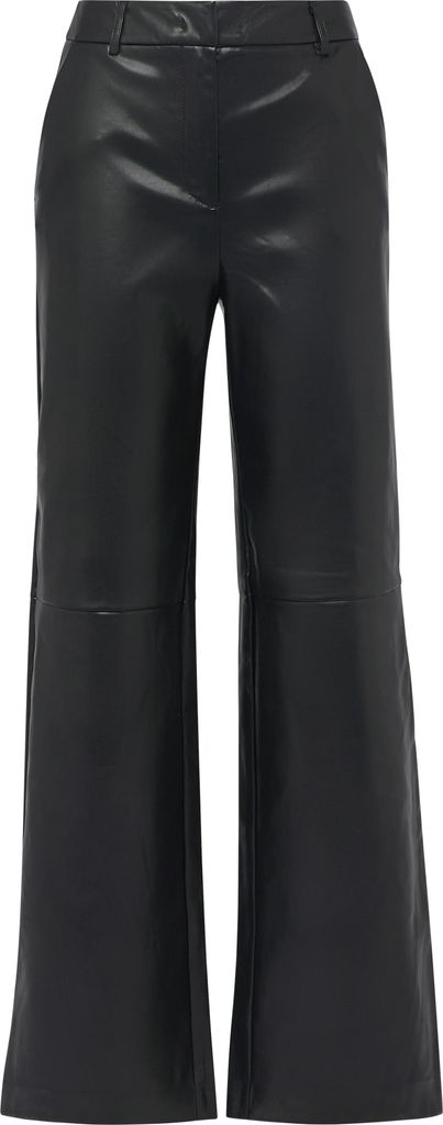comma Wide-Leg-Hose Kunstleder Grau/Schwarz Größe 38 Formbund