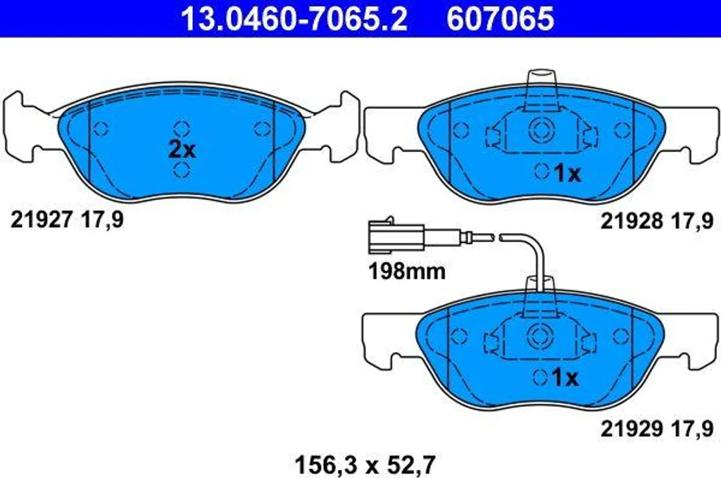 Plaquettes de frein haute friction ATE 13.0460-7065.2 montage facile