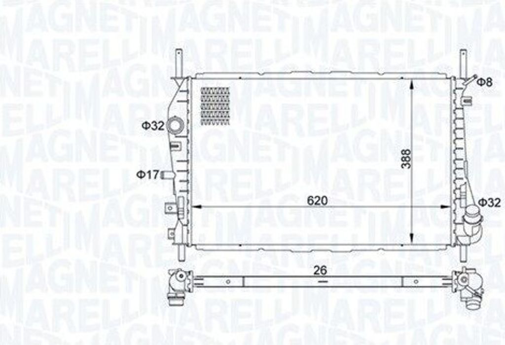 MAGNETI MARELLI 350213177600 - OE 1115769 Kühler, Motorkühlung für Mondeo III