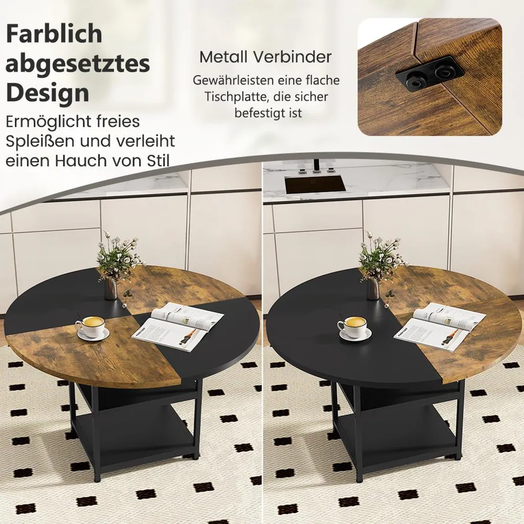 Table à manger ronde 120cm stable et robuste pour gagner de l'espace - 6