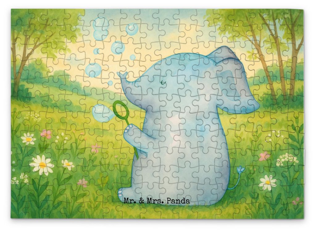 Mr. & Mrs. Panda Puzzle Elefant Seifenblasen Design 192 Teile - Weiß - Geschenk, 2000, Liebe, Heimat, 500, Liebesspruch, Lustige Sprüche, Elefant...