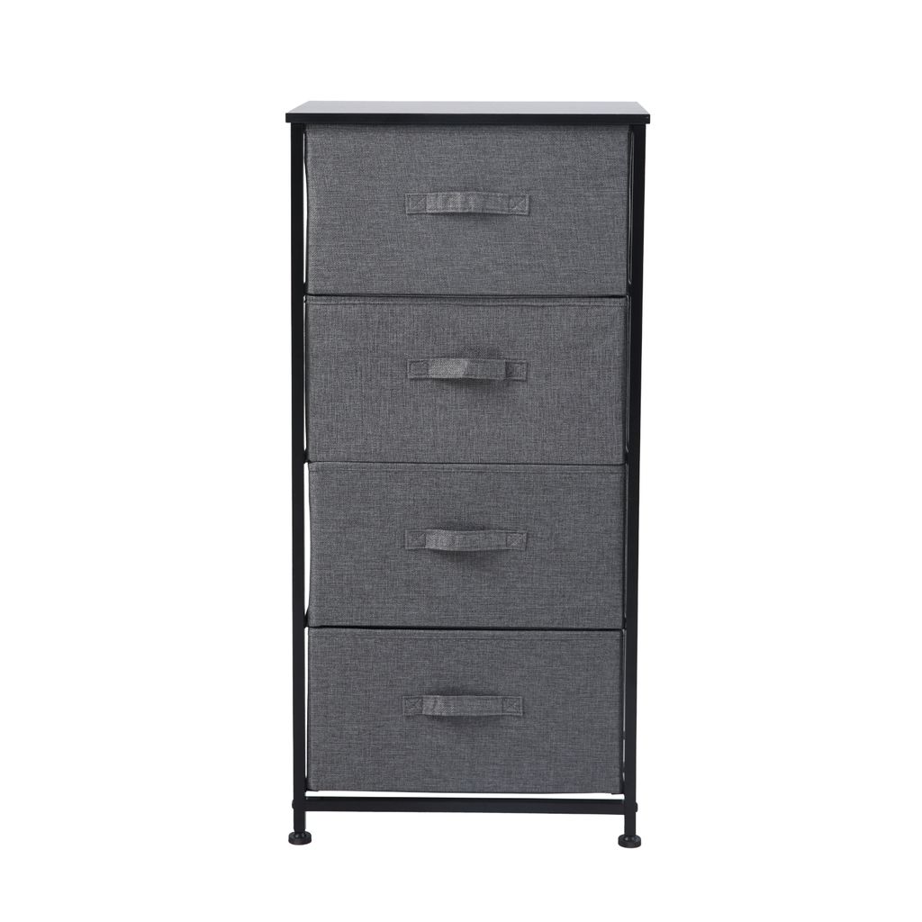 SVITA ARI Schubladenregal Mit Stoffboxen – Metallgestell Schwarz/grau, 63x30x73 Cm
