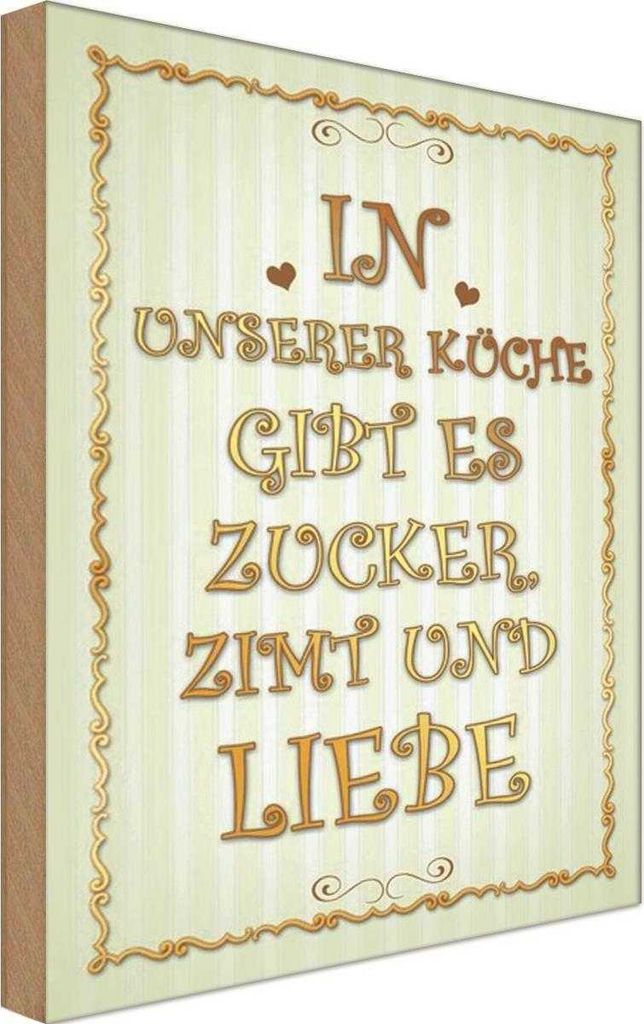 vianmo Holzschild 30x20 cm in unserer Küche gibt es Zucker Produktbild 