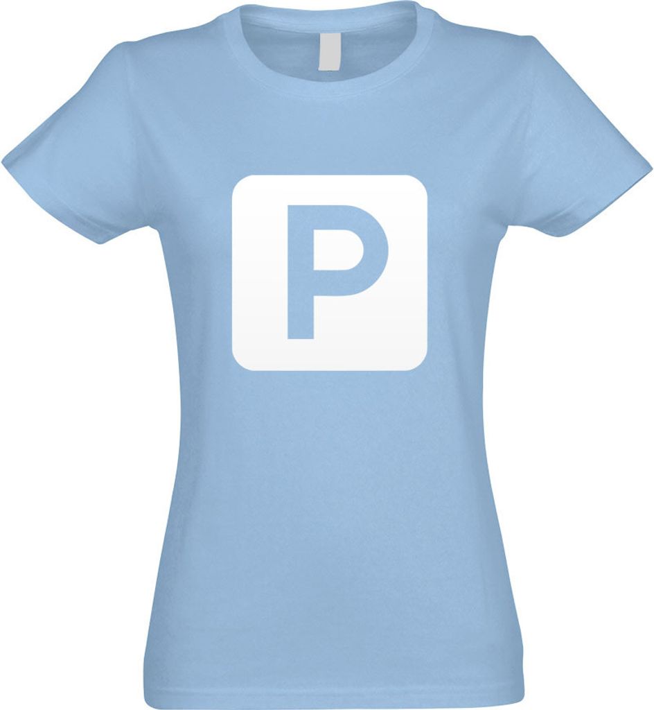 Kiwistar - T-Shirt tailliert - Damen - himmelblau - Parkplatz Abstellplatz Piktogramme - mit Motiv Bedruckt - Funshirt Design - Sport - Freizeit - ...
