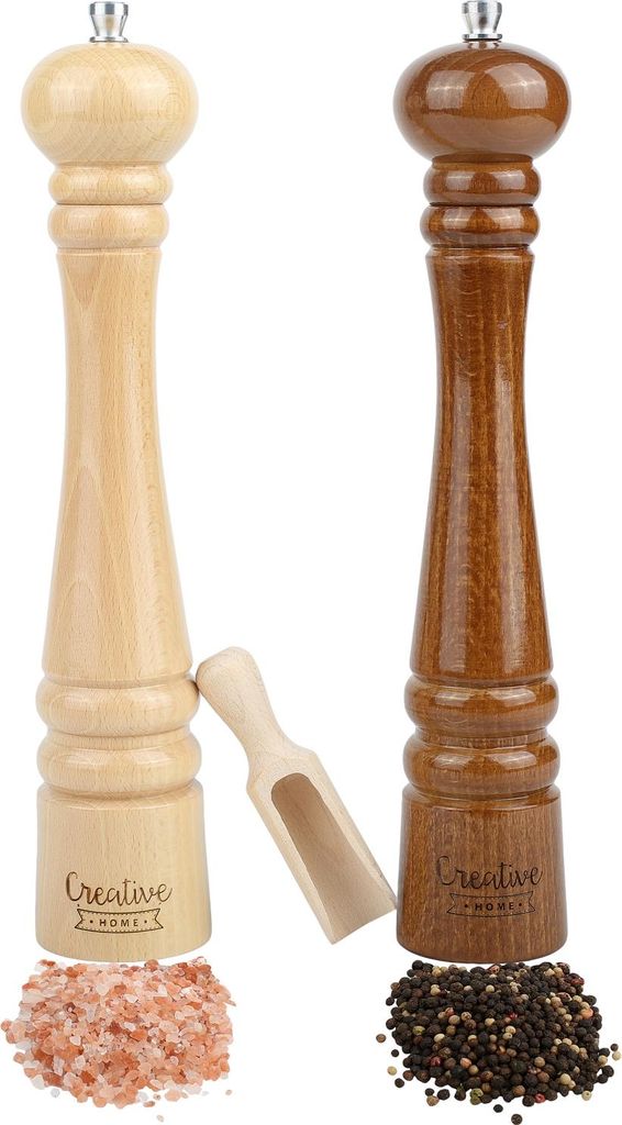 Creative Home Duo Moulin a Poivre et Sel Manuel en Bois Image du produit 