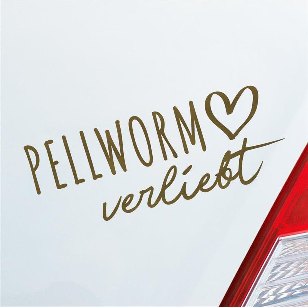 Auto Aufkleber Pellworm verliebt Herz Insel Nordsee Liebe Car 19x8 cm Gold Sticker Heckscheibenaufkleber
