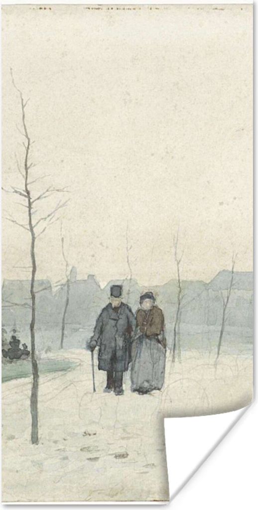 MuchoWow Poster Altes Paar in einem neu angelegten Park - Gemälde von Anton Mauve 40x80 cm - Dekoration
