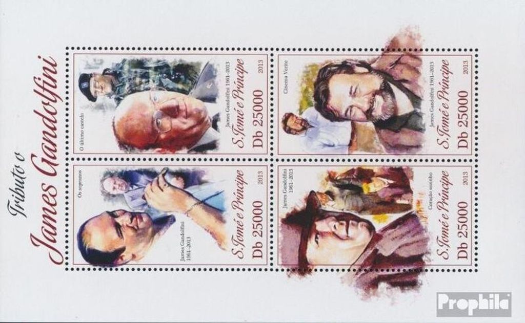 Briefmarken Sao Tome e Principe 2013 Mi 5341-5344 Kleinbogen (kompl. Ausgabe) postfrisch James Gandolfini