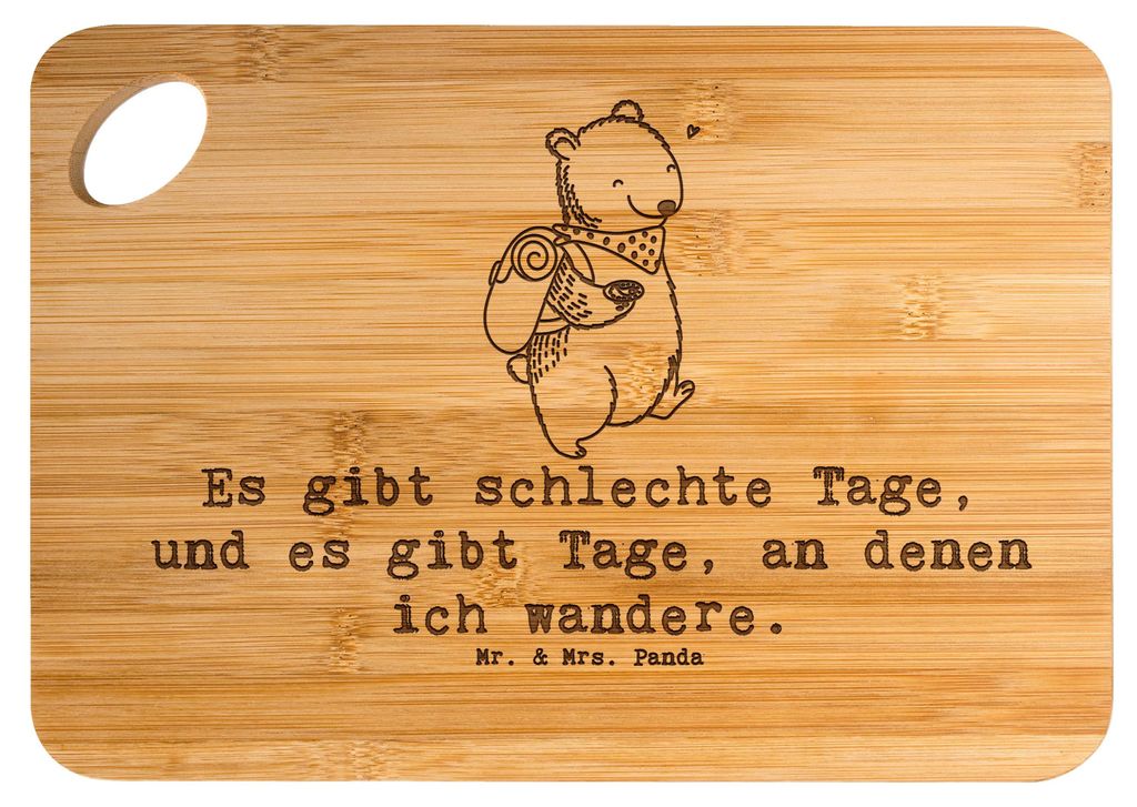 Mr. & Mrs. Panda Schneidebrett Bär Wandern - Transparent - Geschenk, vesperbrettchen, Holzbrett, Spazieren, Natur Entdecken, Brett, Freizeitsport,...