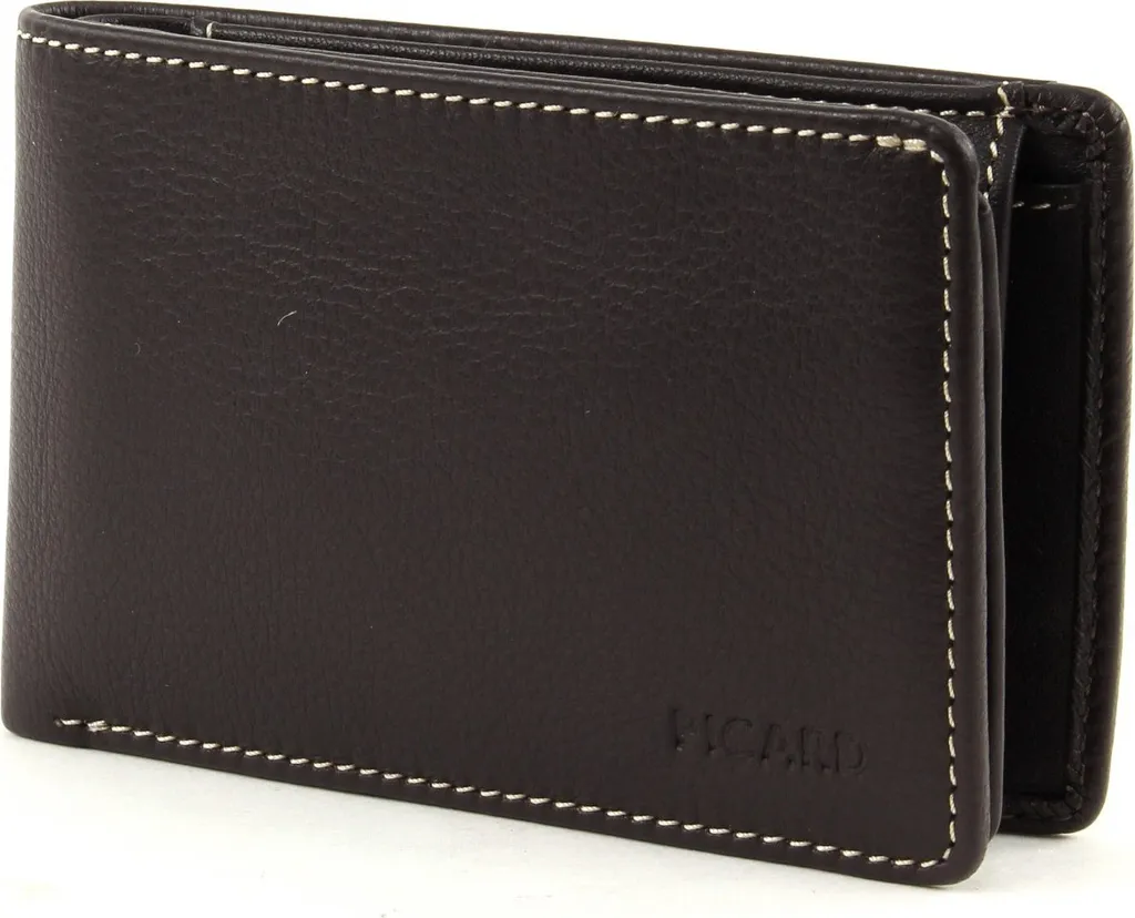 Petit porte-monnaie Picard Diego avec rabat sécurisé en cuir marron