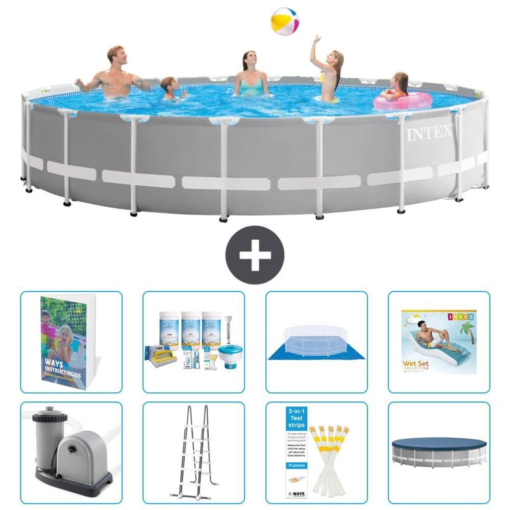 Prism Frame Pool Rund - 610x132 cm - 9-teilig S683