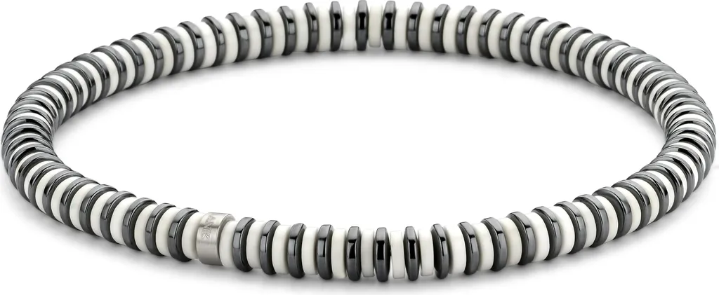 Frank 1967 7FB-0451 Bracciale Uomo Pietre Naturali Bianco e Argento