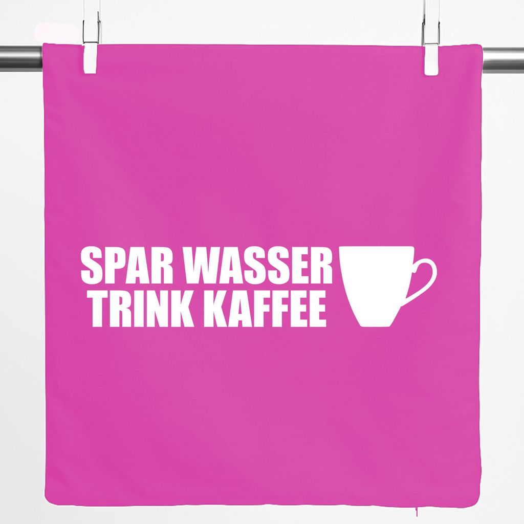 Huuraa Kissenbezug Spar Wasser Trink Kaffee Kaffeetasse 40x40cm Fuchsia Baumwolle Dekokissenbezug Geschenkidee
