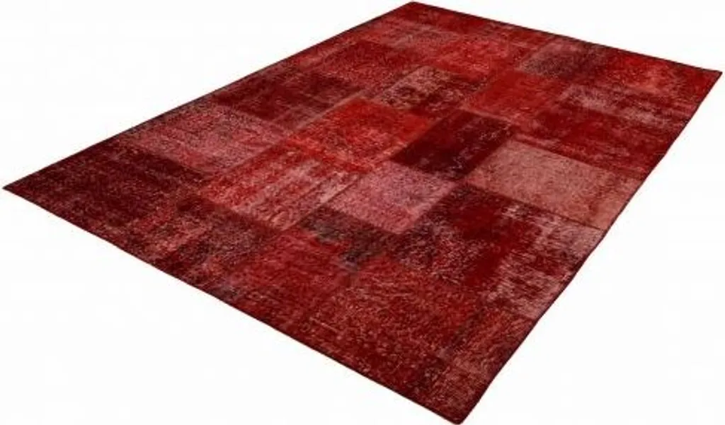 Patchwork rouge 140x200 cm - Parure de lit style bohème et chic