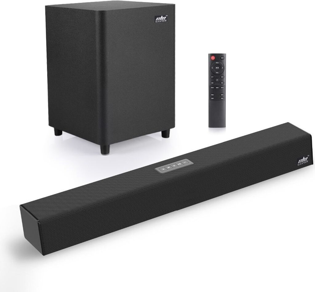 ele ELEOPTION 100W TV SoundBar 2.1 Bluetooth-Lautsprecher 5.0 Heimkinosystem 3D-Surround-Soundbar-Fernbedienung mit Subwoofer Für TV