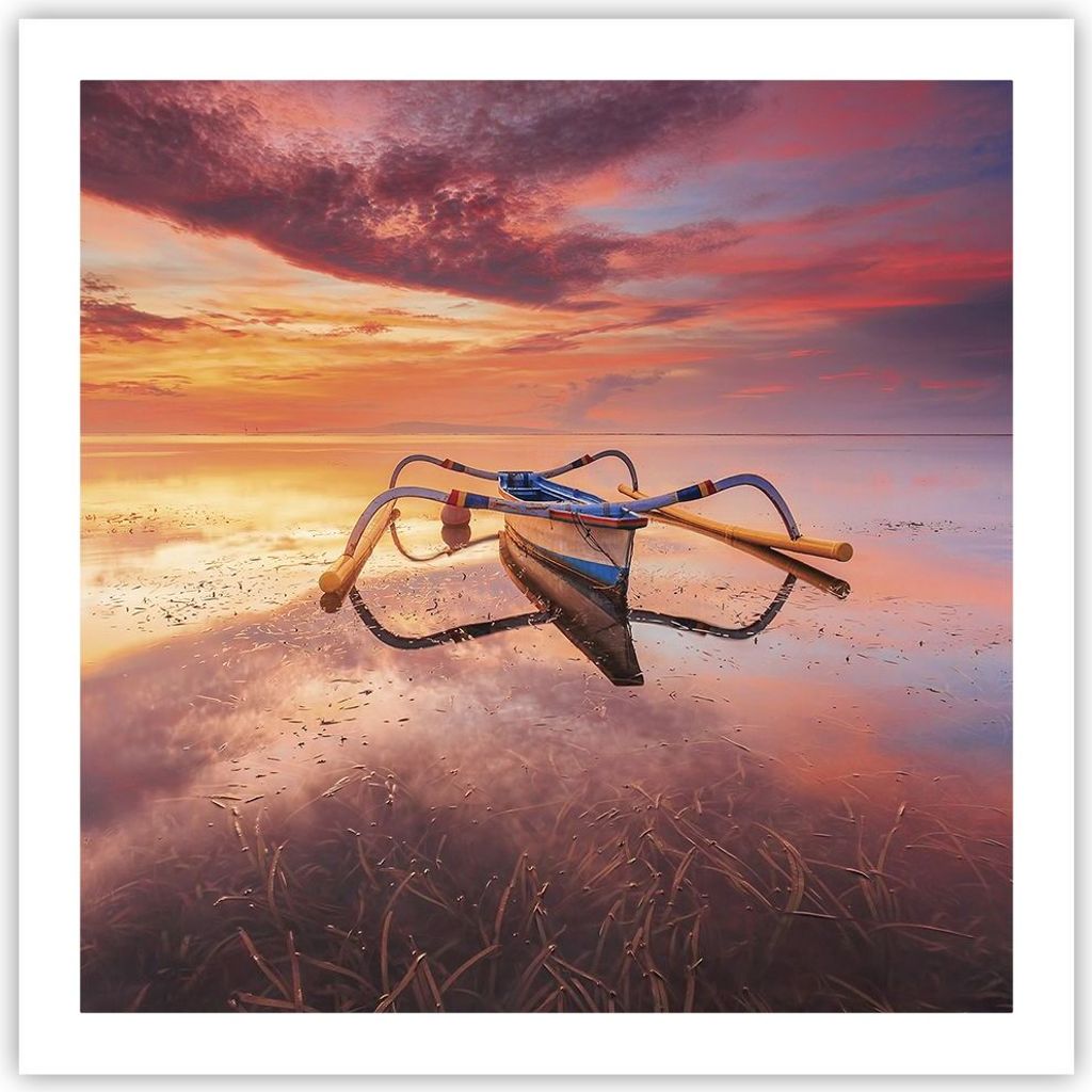 Poster - Poster ohne Rahmen - £ódŸ Westen Die Sonne - 60x60 cm - Wand Bild - Wanddeko - Wandbilder - Kunstposter - Wandposter - Bilder - Kunstdr...