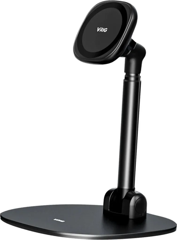 Support Téléphone Bureau pour Visioconférence - Hauteur Réglable Noir