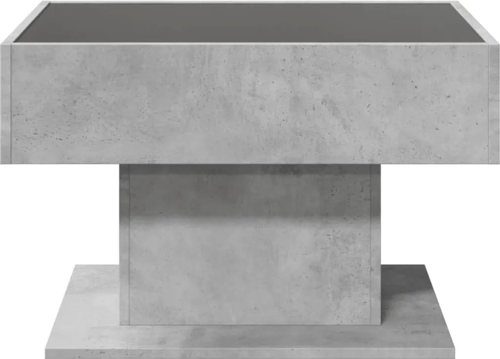 vidaXL Tavolino LED grigio cemento 70x50x45 cm materiale a base di legno - 6