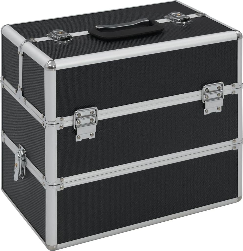 Kosmetikkoffer 37x24x35 cm Schwarz Aluminium