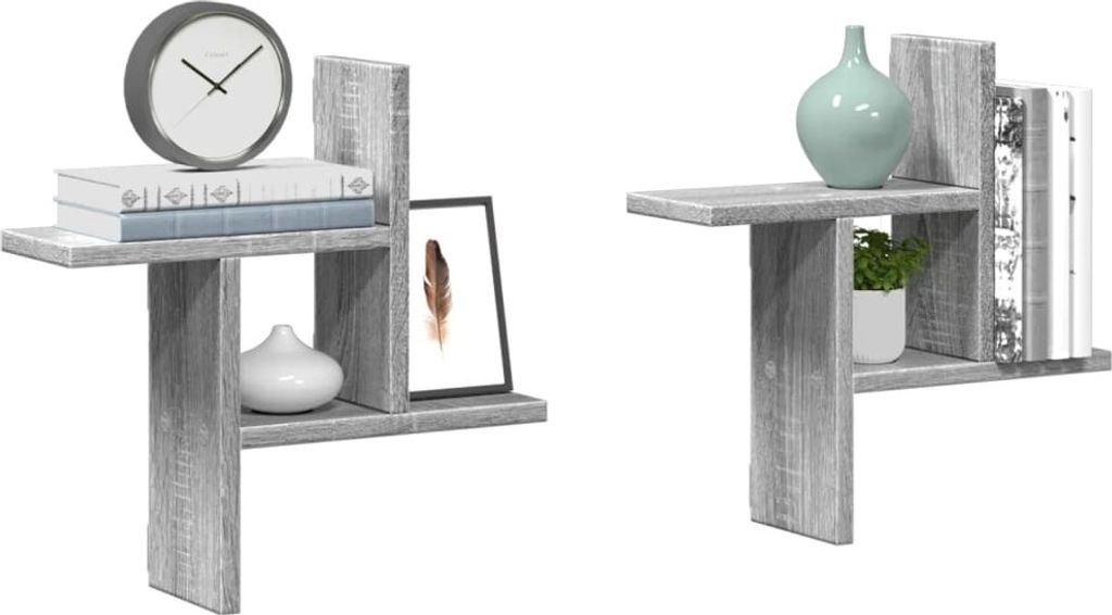 Maison Exclusive - Wandregale 2 Stk. Grau Sonoma 38x12x38 cm Holzwerkstoff