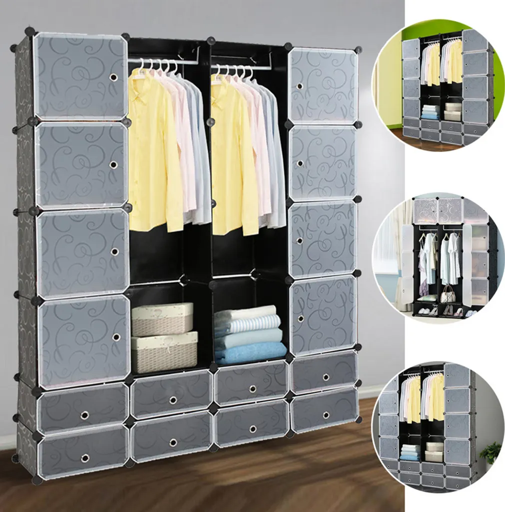 Hengda Armadio Portatile 16 Cubi: Guardaroba Leggero per Affitto