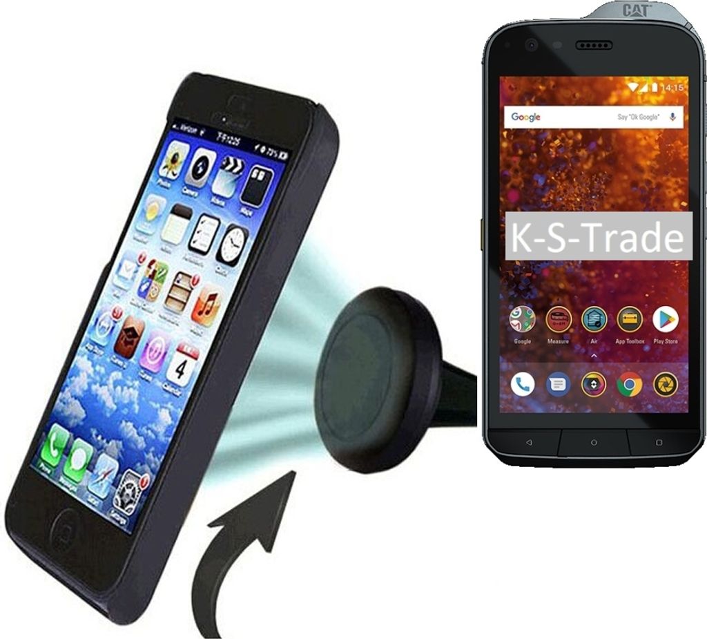 K-S-Trade Kompatibel mit Caterpillar Cat S61 Auto Handy Halterung KFZ Halter Lüftungsgitterhalterung Air Vent mount Smartphone Halter