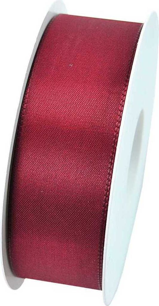 Taftband, Schleifenband Webkante 40mm dunkelrot 50m Rolle Produktbild 