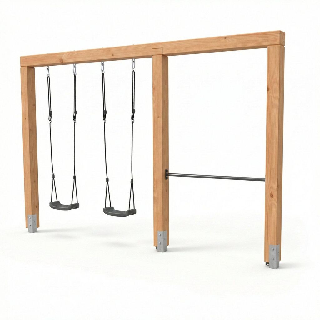 EXIT Linea Massiv 140 Holz-Spielgerät, mit Schaukel & Turnreck, Spielgerät für Outdoor, Kinder