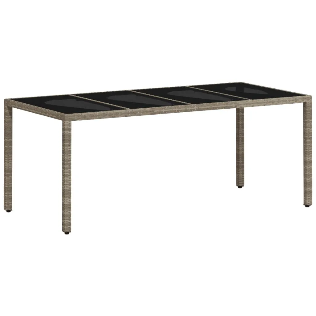 Tavolo da Giardino 190x90 Poly Rattan Grigio | Offerta Esclusiva