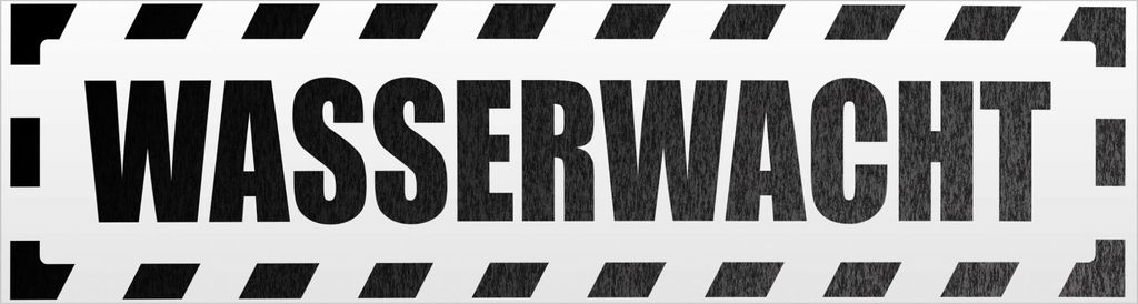 Kiwistar Wasserwacht gestreift Magnetschild Schild magnetisch - 60cm Schwarz - reflektierend - Magnetfolie für Auto PKW Kfz